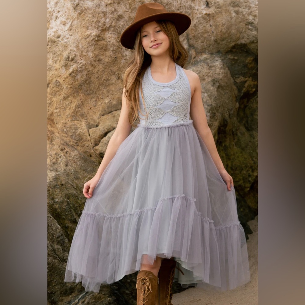 SOLD OUT ONLINE - Joyfolie Baby Blue Lace and Tulle Dress. NWT. Size 8.